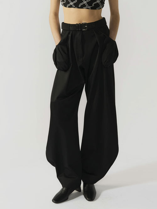 #black Wool Blend Jasmine Women Trousers - Black