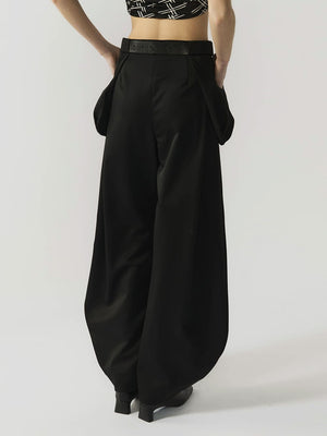 #black Wool Blend Jasmine Women Trousers - Black