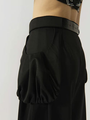 #black Wool Blend Jasmine Women Trousers - Black