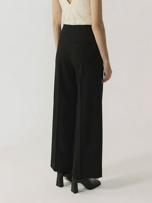 #black Iris Wool Trousers for Women - Black