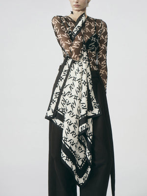 Lumi 90 White Print Scarf